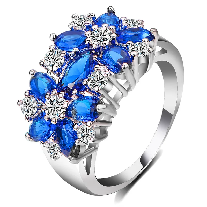 Módne fialové zirkón crystal prstene pre ženy 2020 vintage svadobné kapela luxusné šperky complementos regalos para mujer atacado