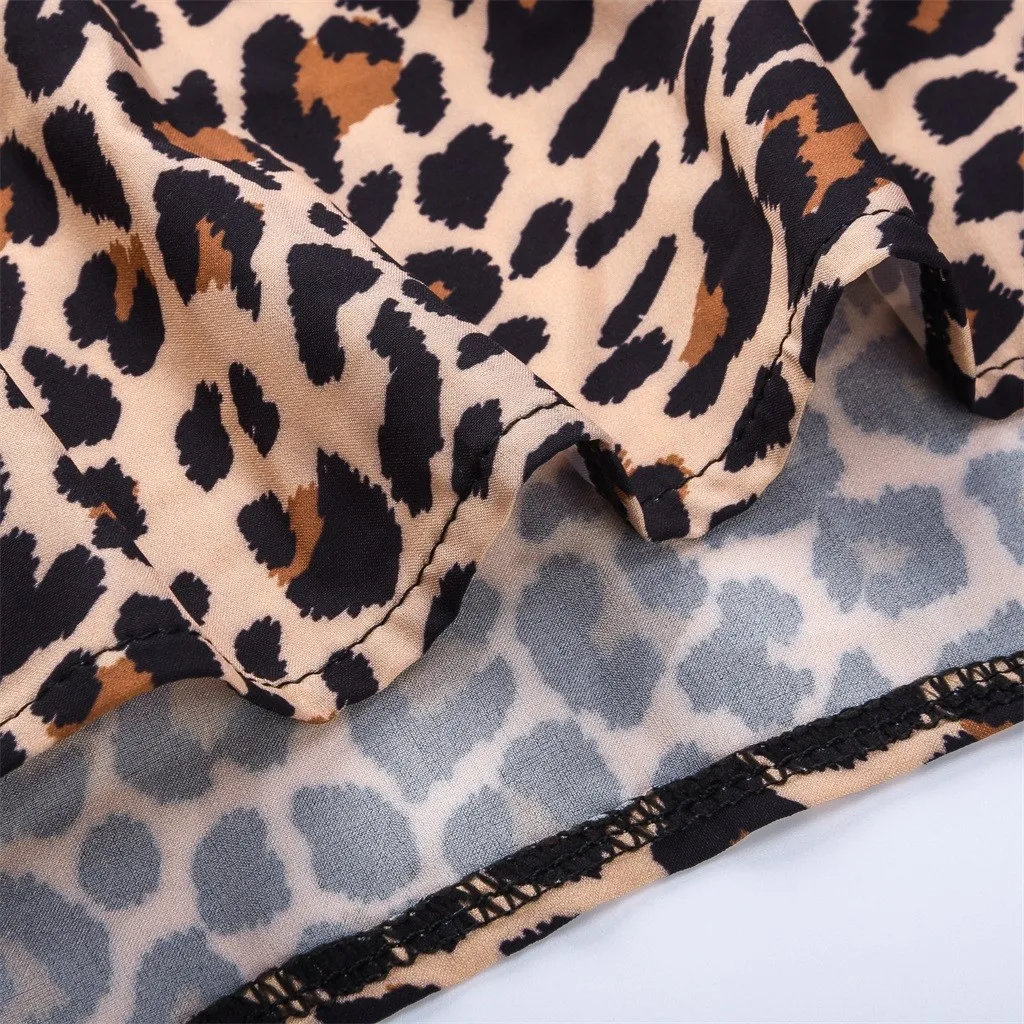 Módne Letné Šaty župan femme Sexy Dámske Dámy Otvoriť Leopard Spájať Tlačidlo Tlačiť Bežné Šaty sundress ropa mujer