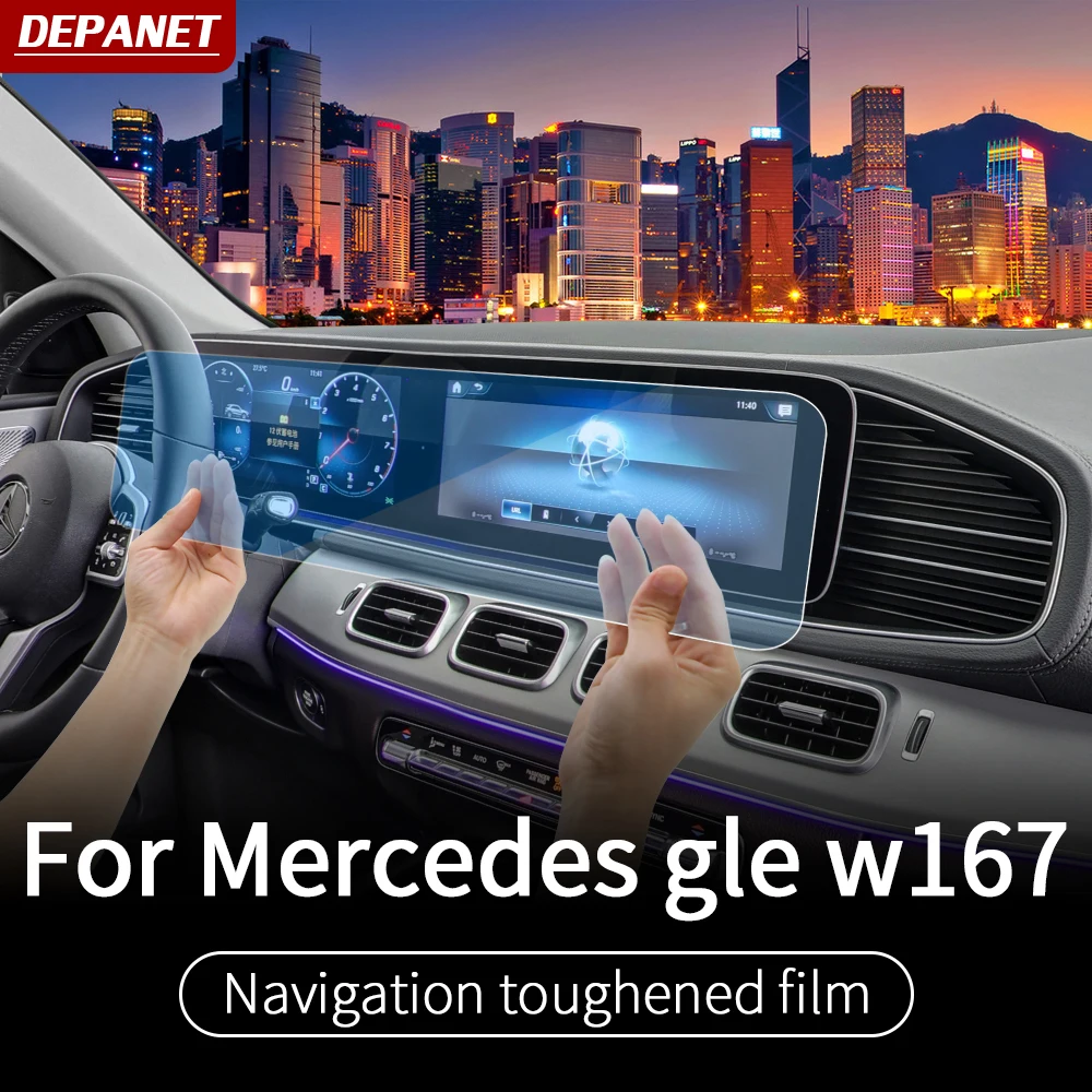 Navigácia tvrdeného film na Mercedes GLE W167 V167 350 450 500e gls w167 450 500 550 x167 interiér dekorácie doplnky