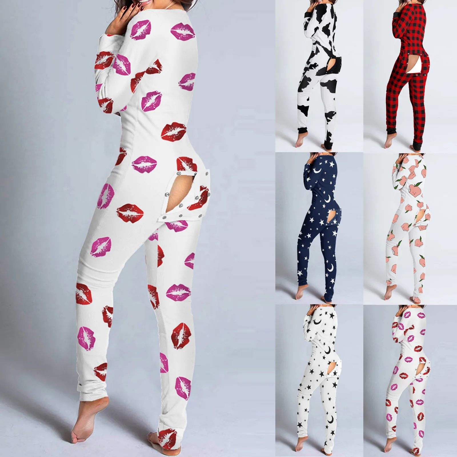 Nohavice Pre Ženy, Dlhý Rukáv Jumpsuit Pyžamá Ženy Dospelých Sleepwear Plus Veľkosť Spodné Prádlo, Domáce Oblečenie Ropa De Invierno Mujer