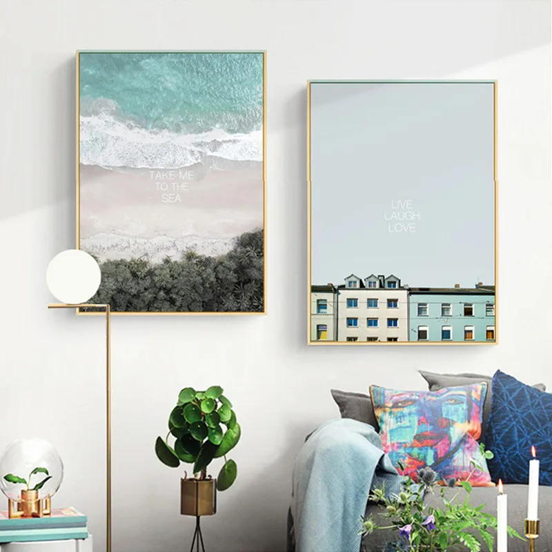 Nordic Minimalistický Krajiny Umelecké Plátno Maľovaní Plagátov Vytlačí Moderného Domova obrazov na Stenu Pre Obývacia Izba Č Rám LB028