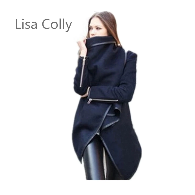 Nová žena Módne zimné vlnené kabát ženy dlhý rukáv Bundy vlnené kabát outwear