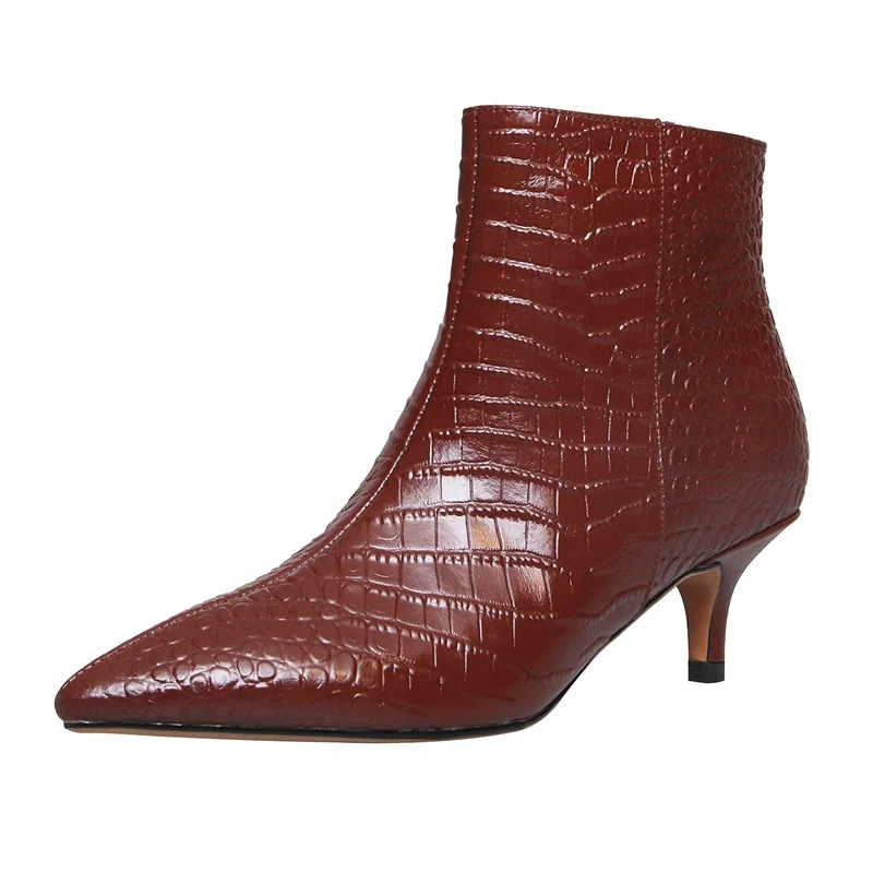 Nové 2020 jeseň ženy členková obuv sexy vysoké podpätky špicatou špičkou topánky žena black hnedé topánky žena chelsea Boots veľký veľkosť 34-43