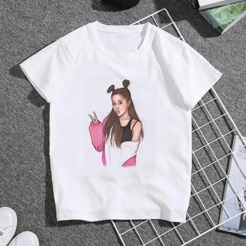 Nové Dievčenské Oblečenie Cartoon Ariana Grande Pohode Kawaii T Shirt Dievča Ležérne Módne Posádky Krku Deti Tričko Krátky Rukáv Chlapci Tshirts