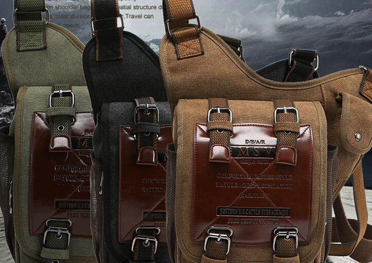 Nové Európske a Americké módne retro plátno pánske ramenný messenger taška