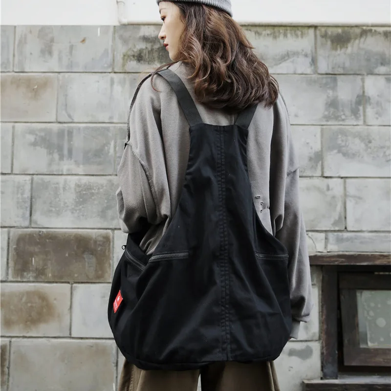Nové Hrudníka Taška Mužov Funkčná Vesta Kórea Harajuku Street Style Veľkú Kapacitu Crossbody Taška pre Ženy Black Cotten Messenger Taška