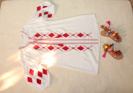 Nové jeseň české bavlna výšivky strapec biele šaty svietidla rukáv o-krku široký fit voľné veľkosť pre ženy