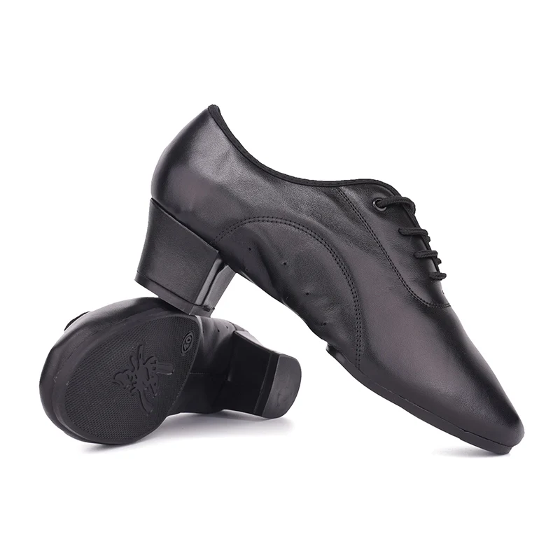 Nové latinské Tanečné Topánky Gumy Jediným Moderné Kožené/Salsa/Tango/Sála 5 cm Podpätky Indoor/Outdoor Tanečné Topánky pre Mužov, Ženy, Čierna