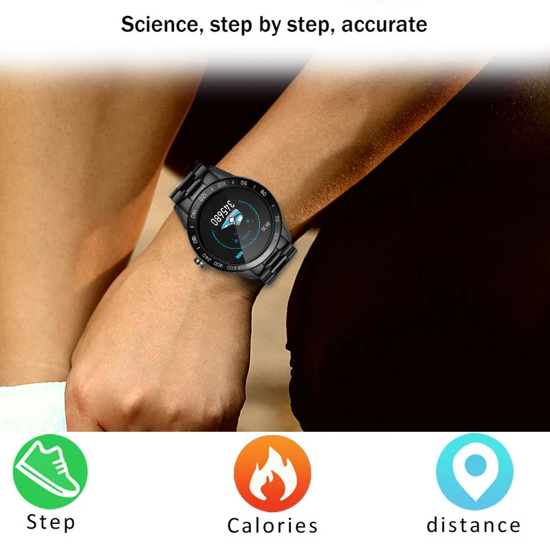 Nový oceľový smart hodinky mužov, kožené smart hodinky nepremokavé športové Informácie pripomienka Fitness tracker smartwatch pre Android ios