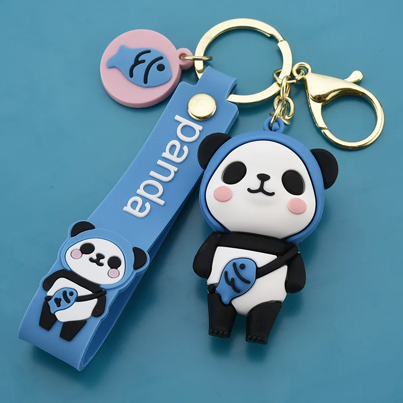 Nový Roztomilý Zvierat Panda Keychain Ženy Muži PVC Lano ozdobná šnúrka na uniforme Krásne Visí Taška Charms Auto Krúžok Držiak Strany Šperky Darček