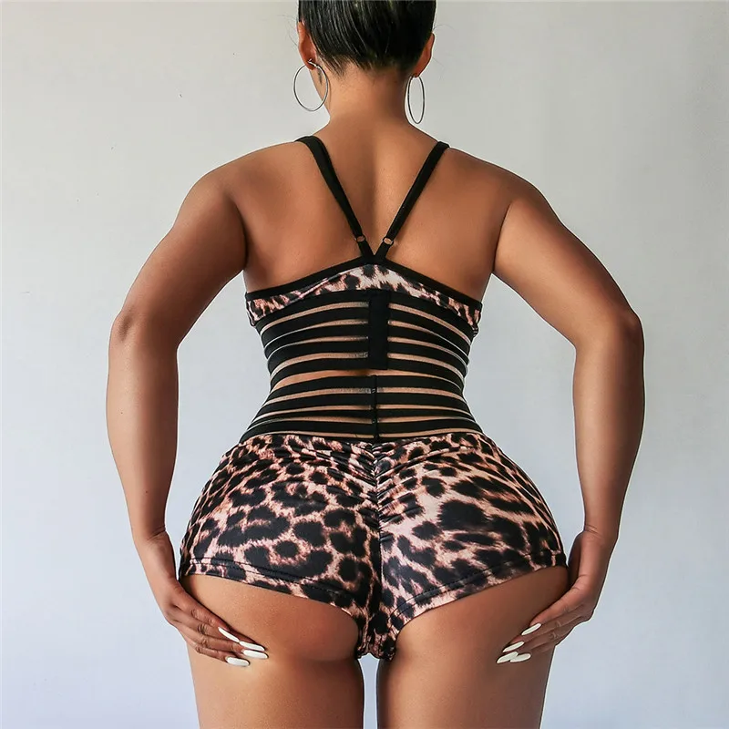Nový Sexy Leopard Tlač Chudá Krátke Legíny Moderné Ženy Lady Fitness Legíny Push Up Cvičenie Vysoký Pás Kulturistike Nohavice