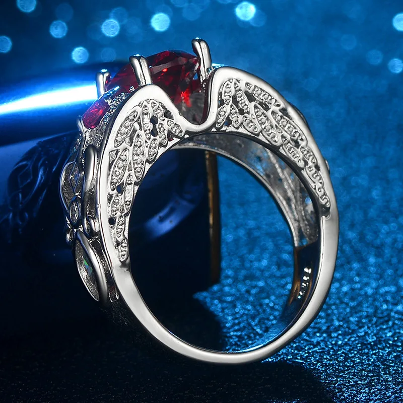 Nový Štýl Biela/llight Modrá/ružová/Modrá/červená Crystal Prstene pre Ženy Strieborné Farebné Krúžok Srdce CZ Módne Svadobné Šperky