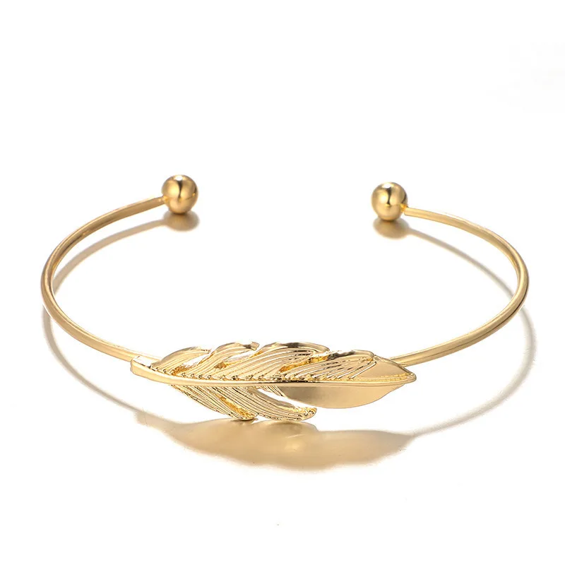 Náramky pre ženy, Otvorené štýl Zlata Reťazca necklace5 kus z nerezovej ocele, geometrické mesiac pierko, náramok, náramky, šperky
