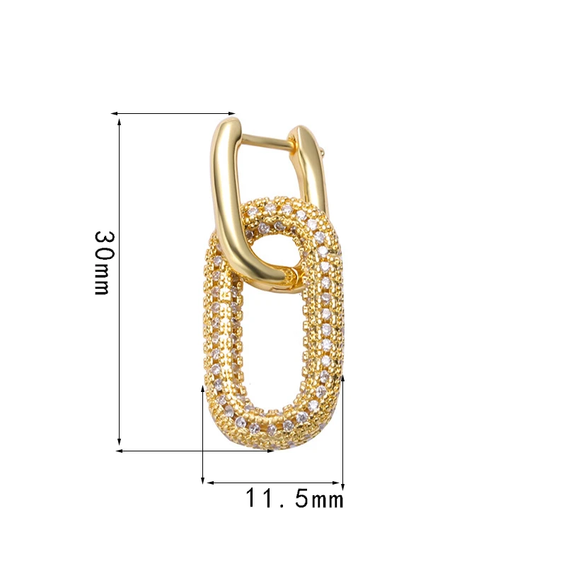 Náušnice Pre Ženy CZ Šperky Zlatá Farba Obdĺžnik Náušnice Obruče na spoločenské narodeninám náušnice uskutočňovanie dodávok