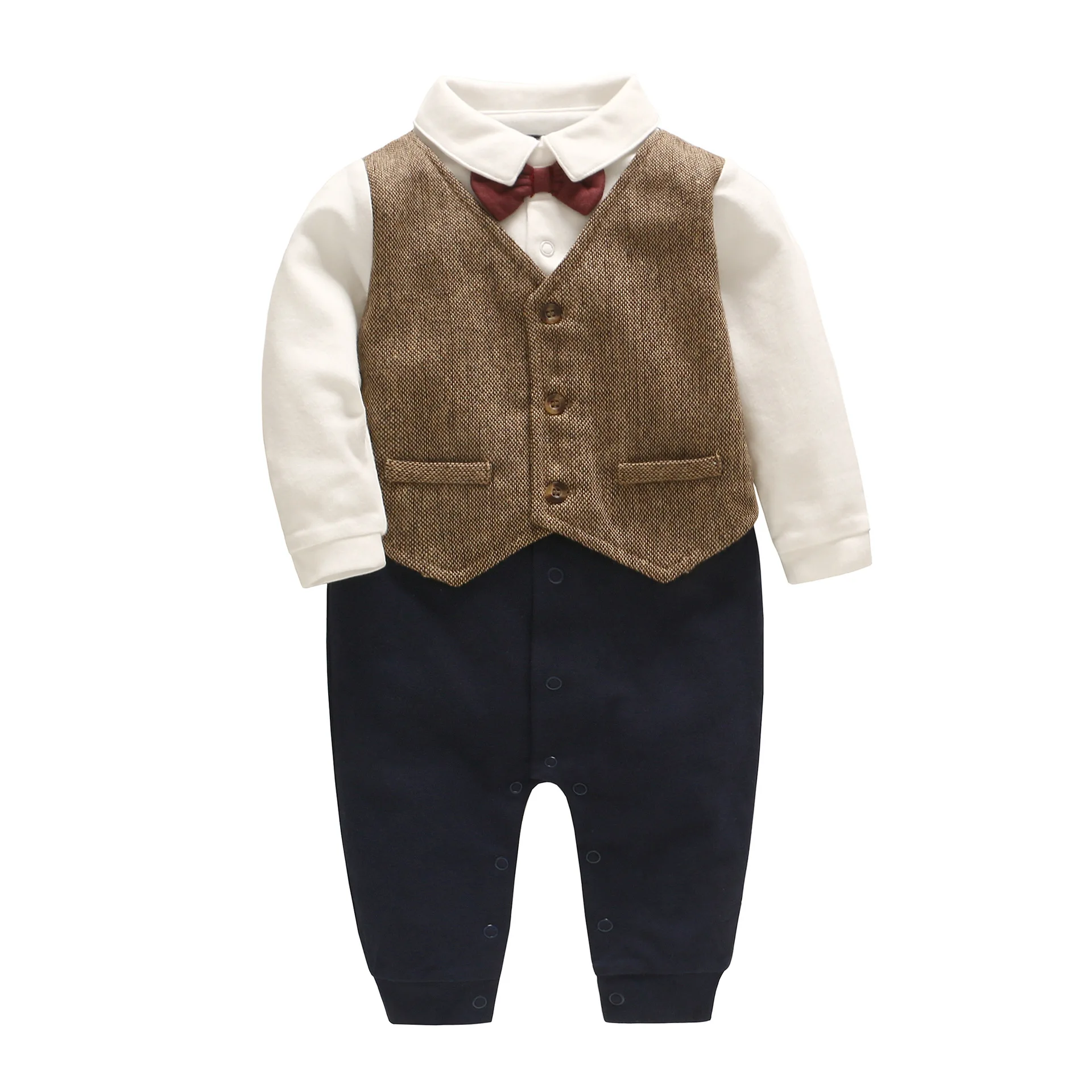 Oklady chlapčeka Romper Dieťa Toddle baby Oblek Malý Pán, Oblečenie s motýlikom Dieťa Jumpsuit bebe Deti Oblečenie