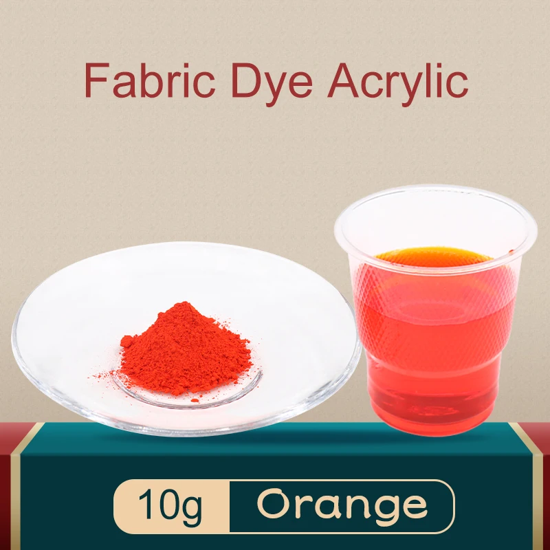Oranžová Farba 10g Textílie Farbivo Dyestuff Pigment Akrylová Farba Prášok na Oblečenie Farbenie Textilu pre Bavlna Nylon Hodvábne Šaty Farbivo