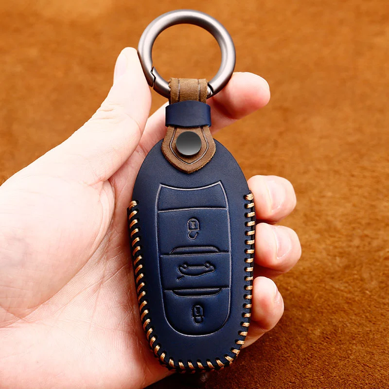 Originálne Kožené kľúča vozidla prípade pre Peugeot 301 208 3008 5008 408 2008 308 508 2013 2016 2017 2018 2019 auto príslušenstvo