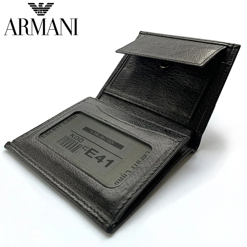 Originálne kožené peňaženky luxusný vysoko kvalitný peniaze držiteľa karty fotografia držiteľa mince vrecku peňaženku pre Armani