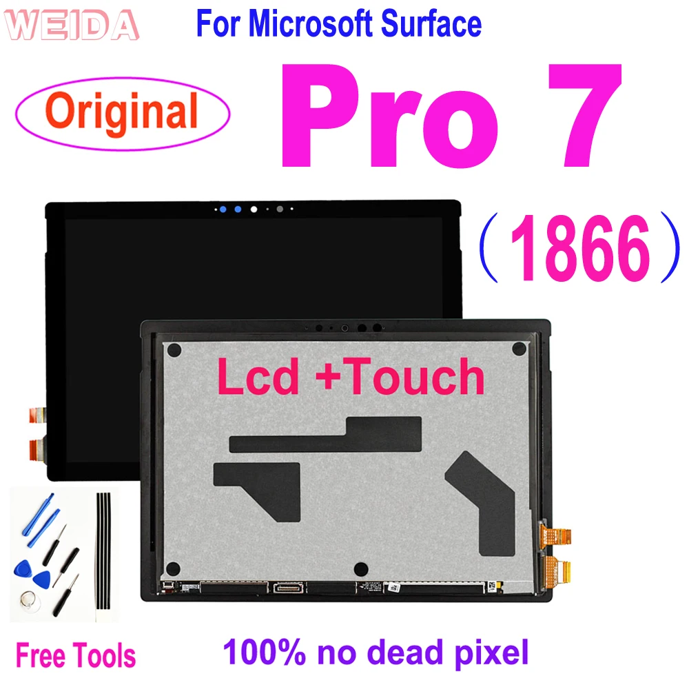 Originálne Lcd Pre Microsoft Surface Pro 7 1866 LCD Displej Dotykový Displej Digitalizátorom. Montáž Pre Microsoft Surface Pro 7 Pro7 Lcd