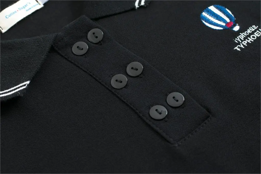 Originálny Dizajn Dámske Čierne tričko Balón List Výšivky Krátky Rukáv Ženy Tshirts Perppy Štýl Femme Tees Košele, Topy