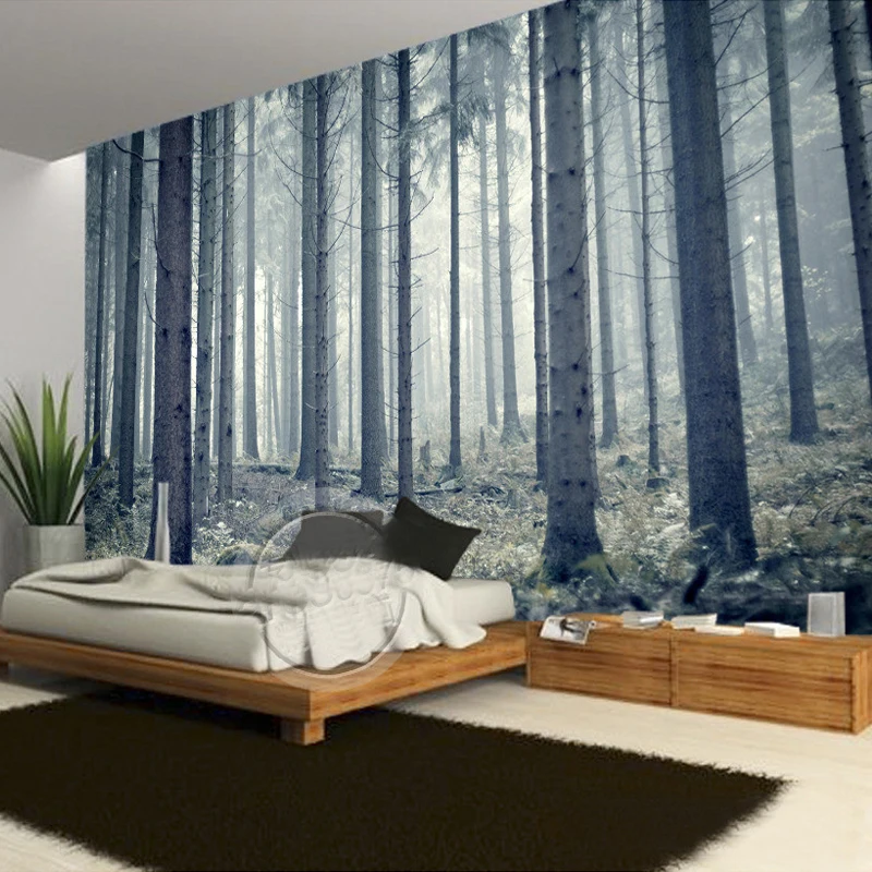 Osobný Priestor Rozšírenie Lesných Stromov 3D Photo nástennú maľbu, Tapety, Spálne, Obývacia Izba Moderný Jednoduchý Dekor Prírody Tapety nástenná maľba