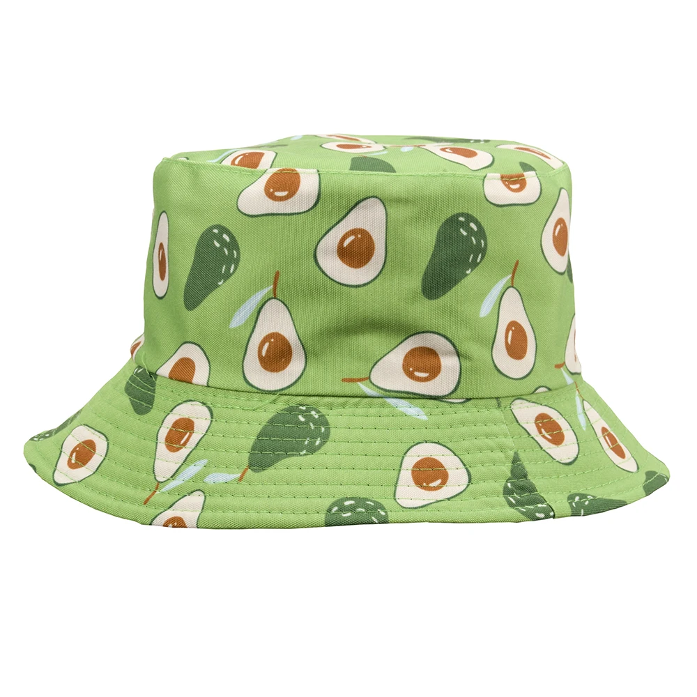 Ovocie dvakrát čelil rybár klobúk uhorky Instagram ulici Apple vytlačené ovocné vzor povodí klobúk tieni vedierko hat klobúk