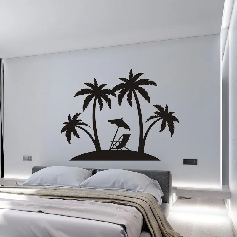 Palm Beach Domova Nálepky Ostrov Siluety Vinyl Odtlačkový Coconut Tree Obývacia Izba, Spálňa Auto Ostrov Šťastia