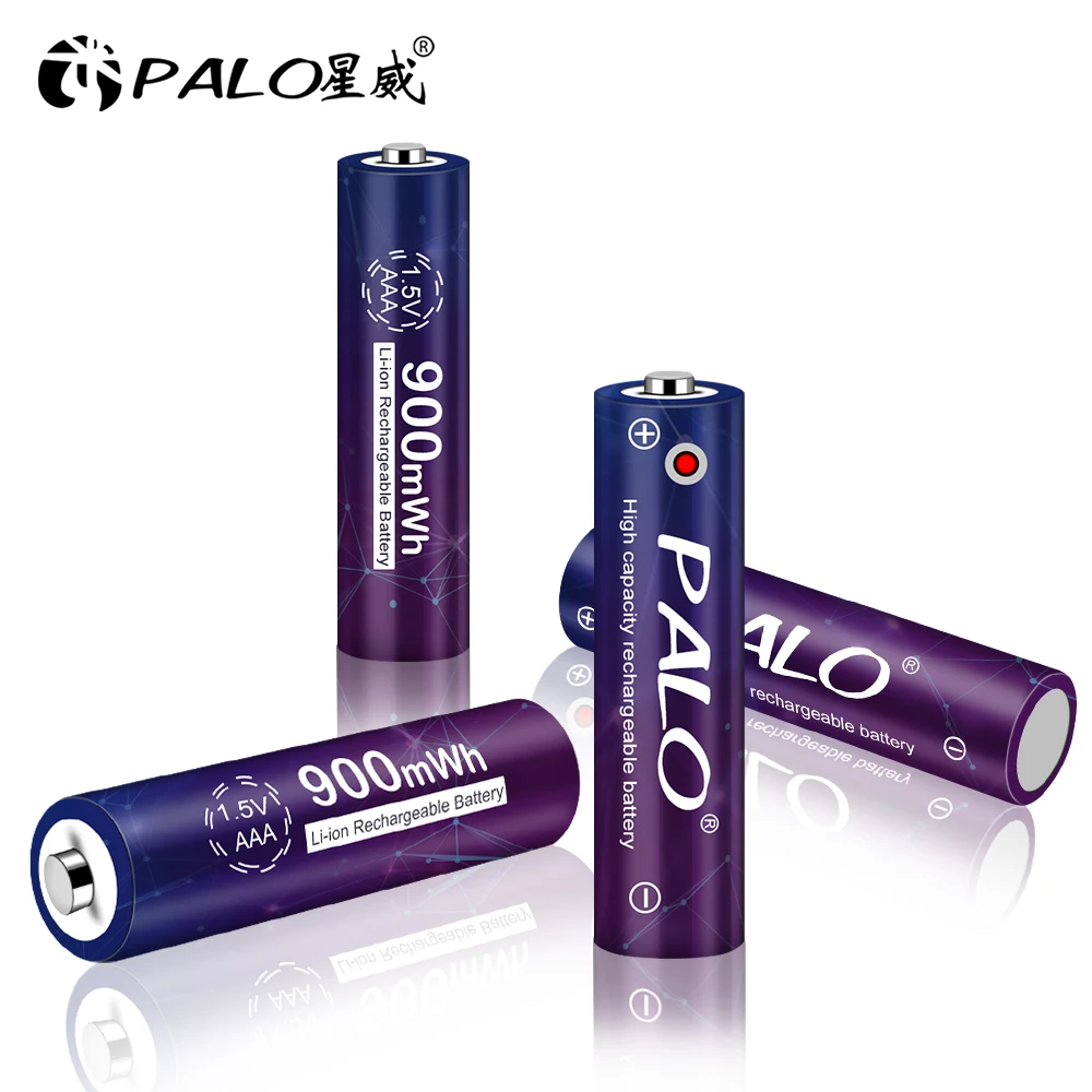 PALO Originálne 1,5 v AAA Li ion nabíjateľnú batériu 900mWh Li ion lithium AAA Batérie nabíjateľné 1,5 v konštantné napätie