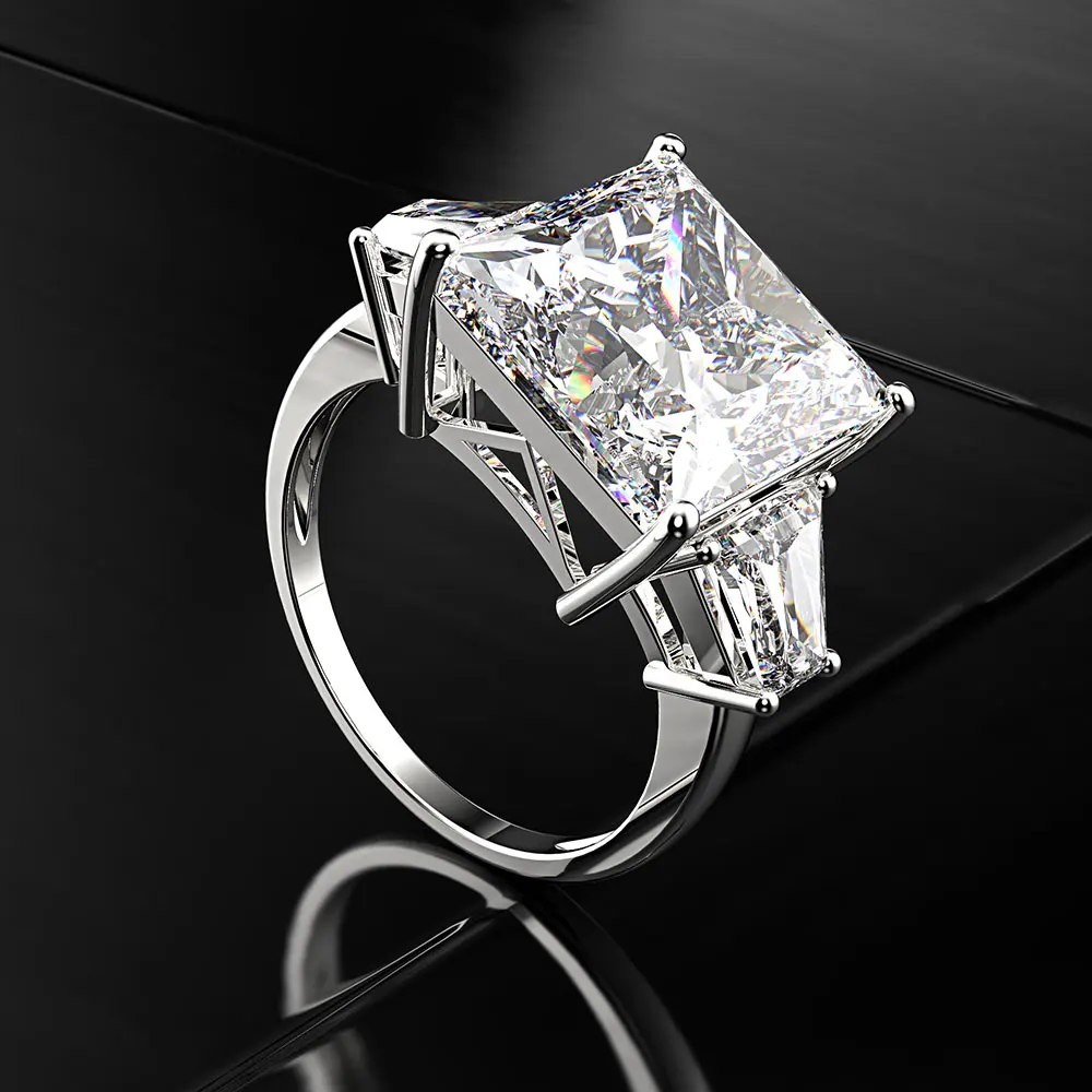 PANSYSEN Pure 925 Sterling Silver Ring 12x12MM Akvamarín Drahokam Svadobné Party Prst Prstene Pre Ženy, Jemné Šperky Darček
