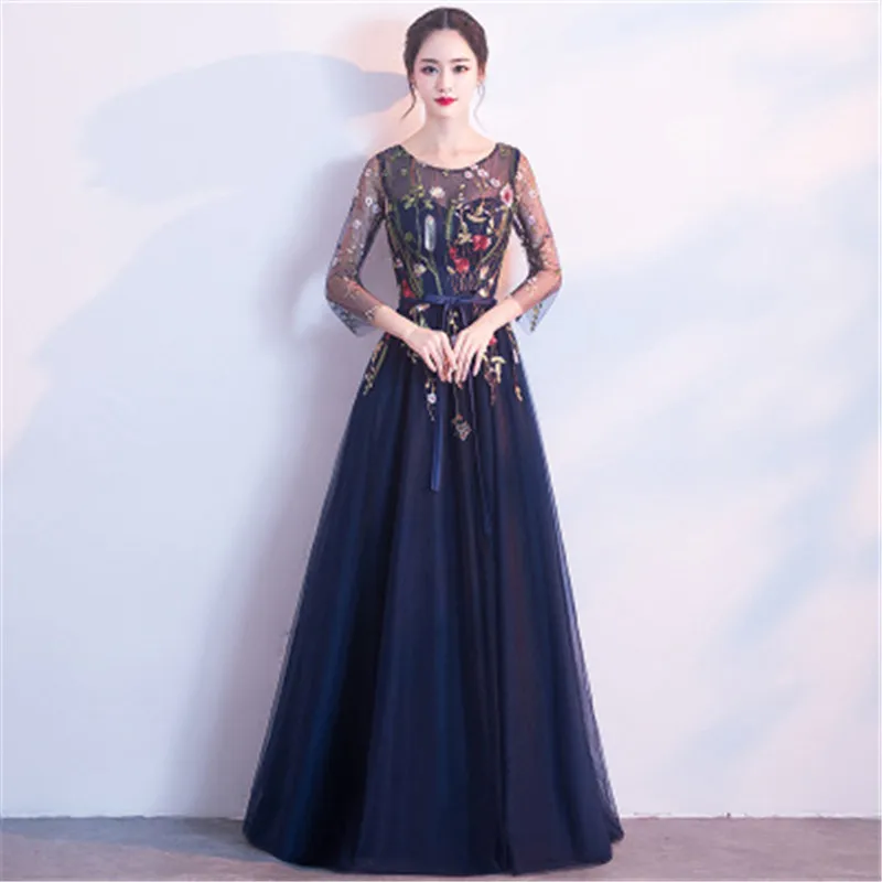 Party Šaty Žien 2019 Nové Jar Leto kórejský Módne, Elegantné Slim Oka Výšivky Elegantné Spoločenské Šaty Vestidos Feminina LD809