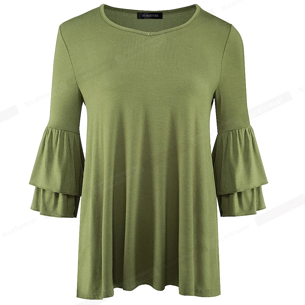 Pekné-Navždy Zimné Ženy Čisté Farby, Elegantný Horela Rukáv Bežné T-Shirts Voľné Ženské Tričká Topy T056