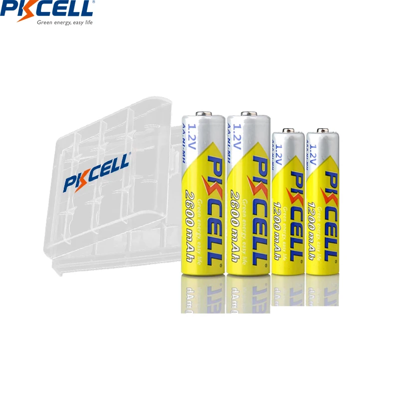 PKCELL 4Pcs AA 2600mAh NIMH Batérie +4Pcs AAA Batérie 1200mAh 1.2 V NI-MH AA/AAA Nabíjateľné Batérie pre Kamery hračka