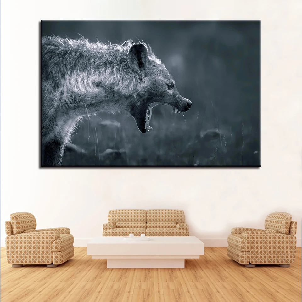Plagáty Rám HD Vytlačené Moderného Maliarstva Obývacia Izba 1 Panel Zvierat Hyena Modulárny Obrázok Wall Art Domáce Dekorácie Na Plátne