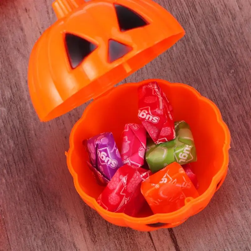 Plastové Tekvica Tvarované Úložný Box Prípade Kontajner Halloween Mini Darček Držiteľ Rekvizity Otvorte Veko Prekvapenie Malej Tekvice