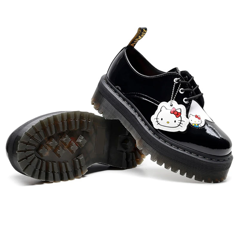 Platforma Topánky Goth Loafer Ženy Originálne Kožené členkové Topánky Čierne popínavé rastliny Platformu AnkleBoots pre Ženy Obuv Karikatúry