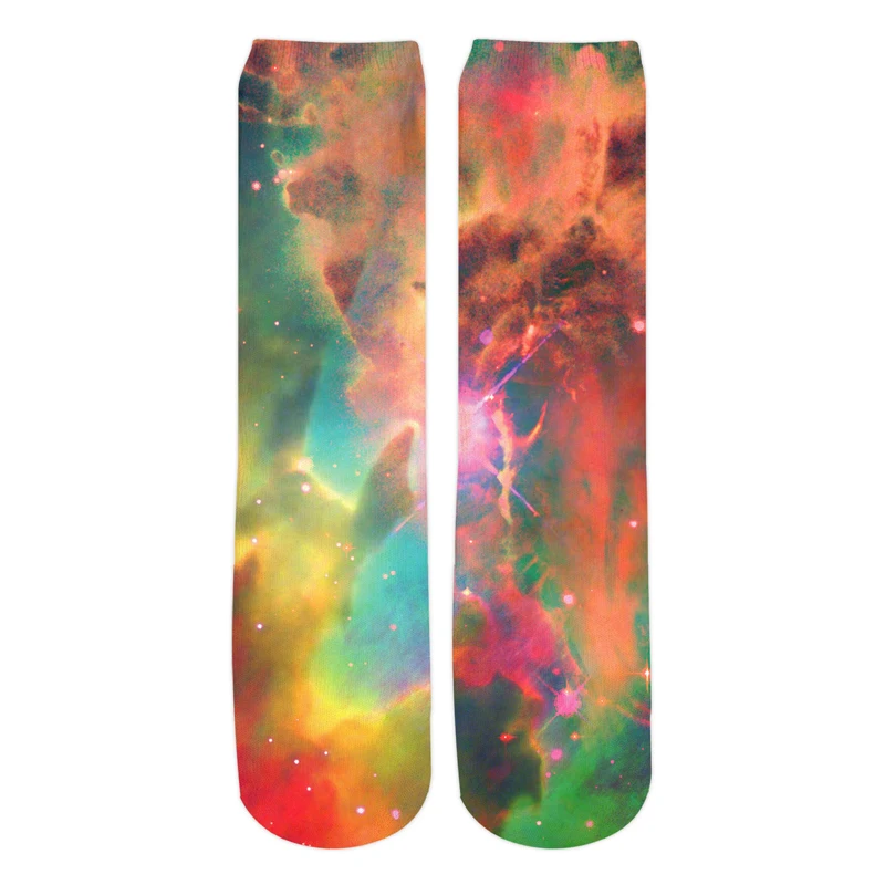 PLstar Vesmíru 2019 Nové Módne Pánske 3d Ponožky Galaxy Priestor Farebné hmlovina Vytlačené Muži/Ženy Bežné Rovno ponožky