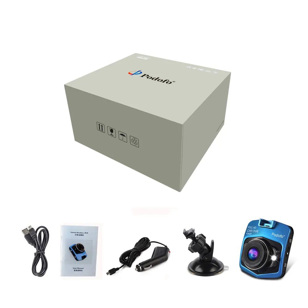 Podofo Mini Car DVR Kamera Dashcam FHD 1080P Video Registrator Záznamník G-senzor, Nočné Videnie Dash Cam Auto Video Registrator