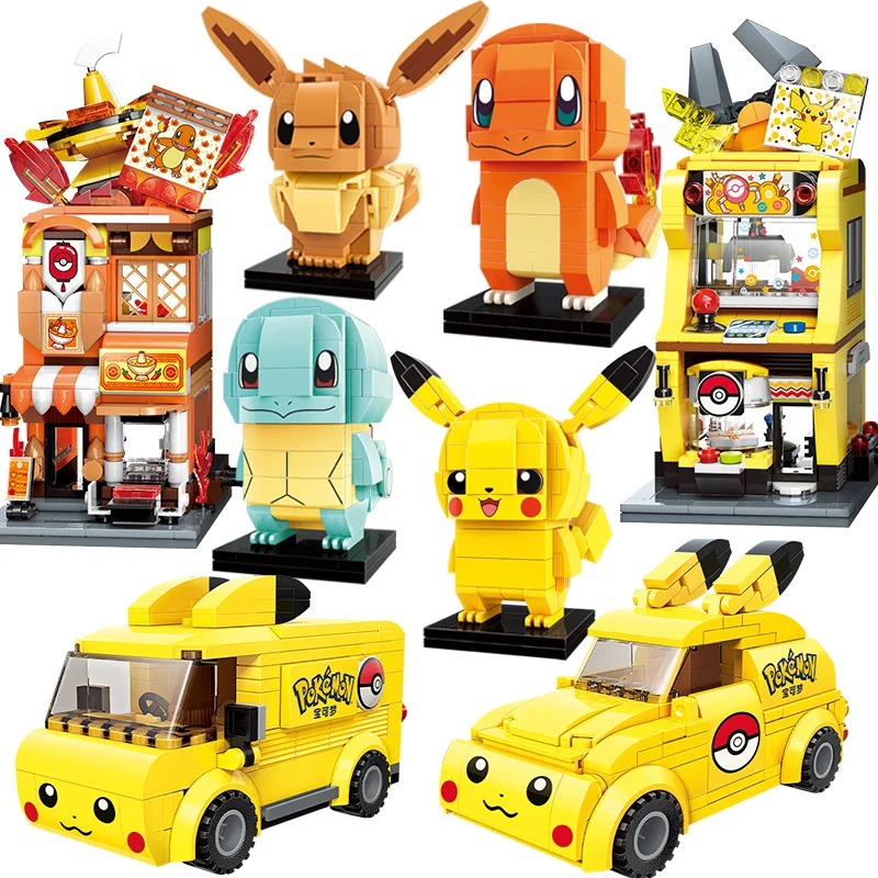 Pokemon hračky Série Stavebné Bloky Spojov Hračky Zmontované Obrázok Model Hračky Pocket Monster Hra Bábiky Bloky Deti DIY Hračka