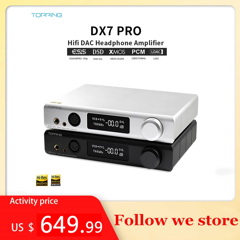 Poleva DX7 Pro ES9038Pro Hifi DAC Slúchadlový Zosilňovač Bluetooth 5.0 32BIT/768kHz DSD1024 Vyvážené Slúchadlový Zosilňovač, Bezdrôtové