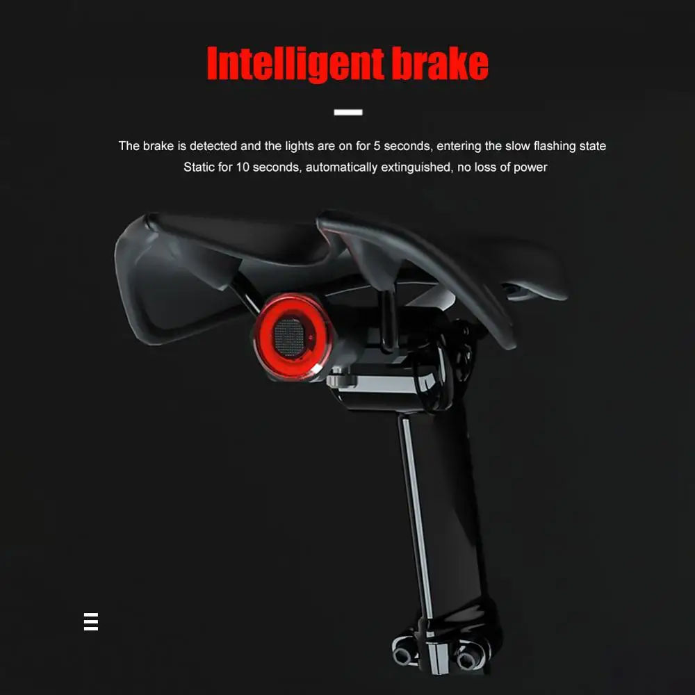 Požičovňa Inteligentný Blesk na Bicykli Auto Štart/Stop Brzdy Snímanie IPx6 Nepremokavé USB Nabíjanie LED zadné svetlo Bicyklov Svetla