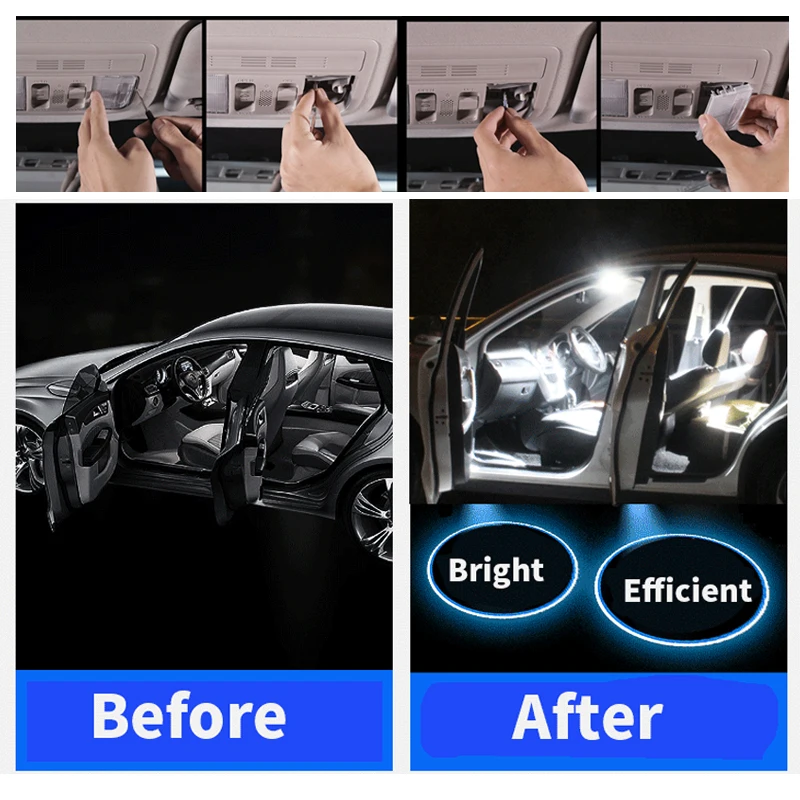 Pre 2011-2019 Ford Fiesta Biele auto príslušenstvo Canbus bez Chýb Interiérové LED Svetlo Svetla na Čítanie Súprava Mapu Dome Licencia Lampa