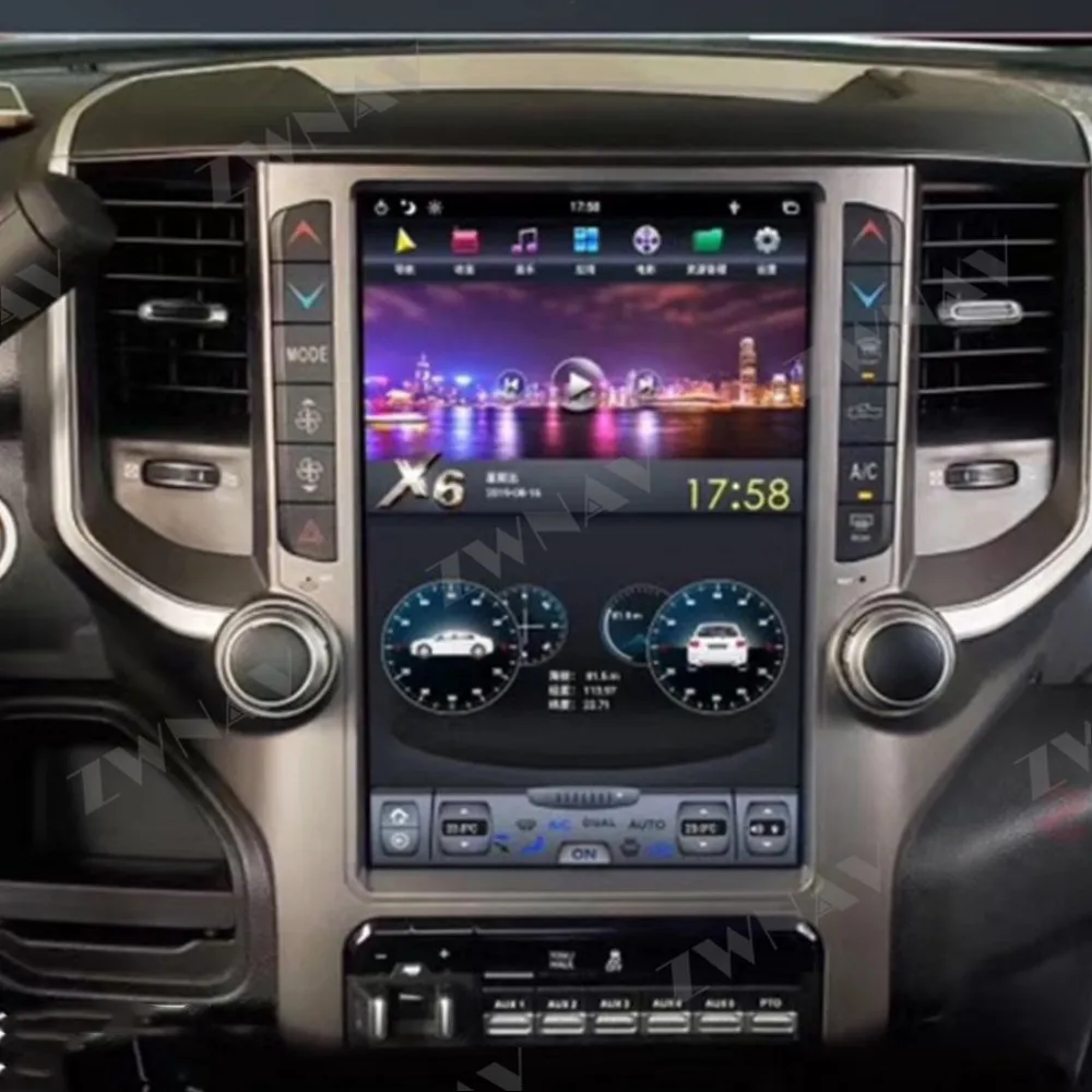 Pre Dodge RAM 2018 2019 2020 Android autorádia Tesla štýl Auto Multimediálny Prehrávač, GPS Navigáciu, Auto Rádio, magnetofón