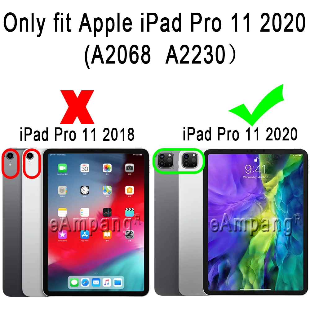 Pre iPad Pro 11 2020 Prípade PU Kožené Skladací Stojan, Kryt pre Apple iPad Pro 11 2020 2. Generácie A2068 Prípade Funda Coque Capa