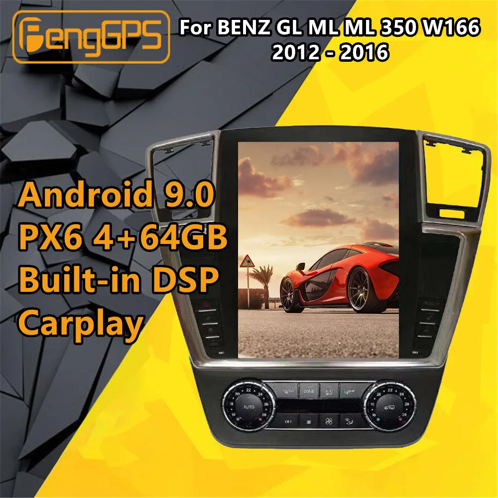 Pre Mercedes-Benz GL ML W164 X164 Android Rádio 2012 - Tesla Obrazovke Auto multimediálne Žiadne dvd Prehrávač, GPS Navi Hlavu jednotka Audio
