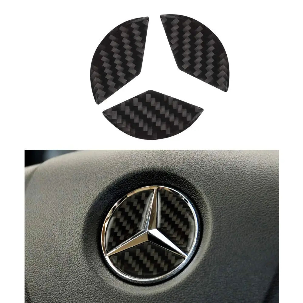 Pre Mercedes Benz Príslušenstvo Volant LOGO Nálepky CLA GLA GLC GLE Triedy W204 W212 Uhlíkových Vlákien Obtlačky Čiapky 1.77 v 45mm