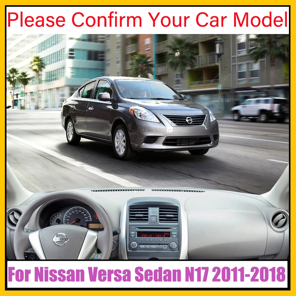 Pre Nissan Versa Sedan N17 Almera Slnečný Latio 2011~2018 Anti-Slip Mat Panel Kryt Pad Slnečník Dashmat Príslušenstvo
