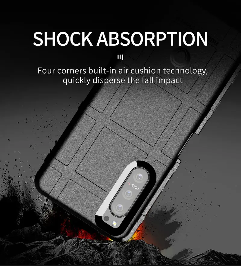 Pre Sony Xperia 5 II Prípade Luxusné Silikónové Shockproof Telefón puzdro Pre Sony Xperia 5 II Módne Ťažké Brnenie Ochrana Zadného Krytu