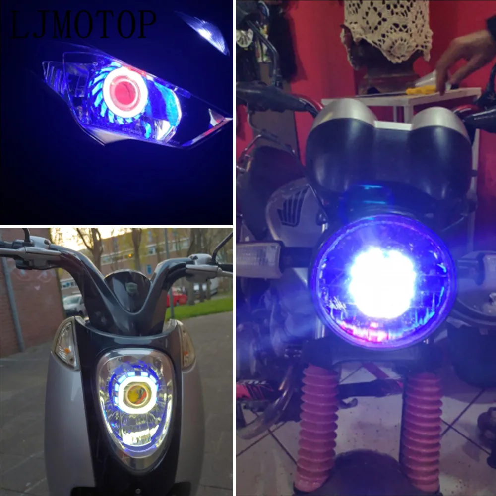 Pre Suzuki TL1000 DL650 TO 600 750 GSXS750 GSXR 600 750 Hi/Lo Lúč Motocykel Reflektor LED Dual Halo Anjel Diabol Oko Moto Lampa