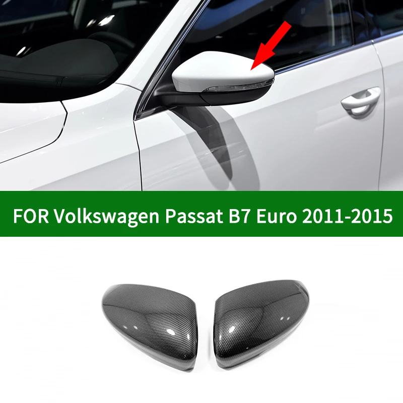 Pre Volkswagen VW Passat B7 Euro 2011-Uhlíkových vlákien auto bočné Spätné zrkadlo pokrytie trim,chrome silver zase signál zrkadlo