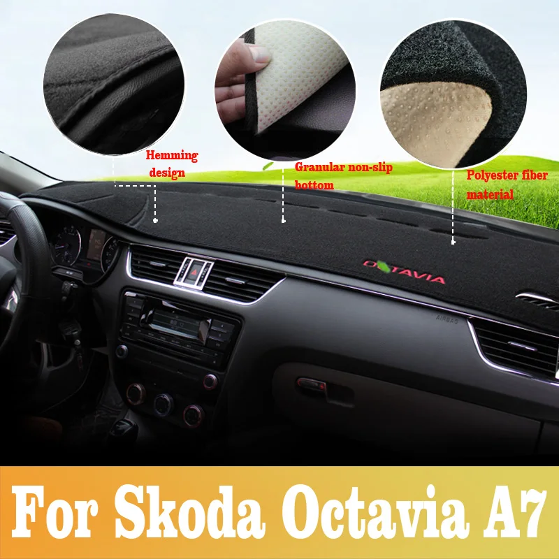 Pre Škoda Octavia A7 -2019 auto panel kryt anti-prezentácia pad dashmat slnečník prístrojovej doske kryt koberec automobilu-styling mat